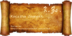Kocziha Zsanett névjegykártya
